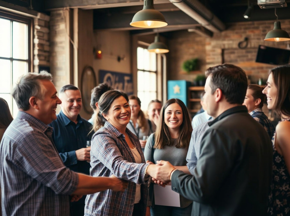 Local business owners connecting at a Pahrump networking event