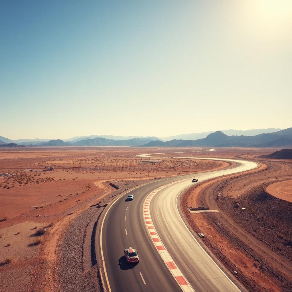 Spring Mountain Motor Resort raceway winding through the Pahrump desert